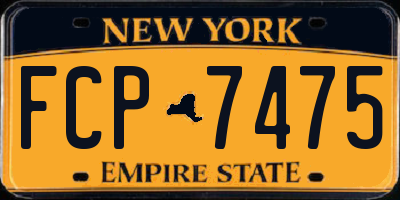 NY license plate FCP7475