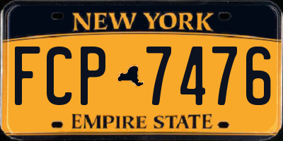 NY license plate FCP7476