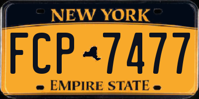 NY license plate FCP7477
