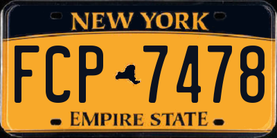 NY license plate FCP7478