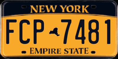 NY license plate FCP7481