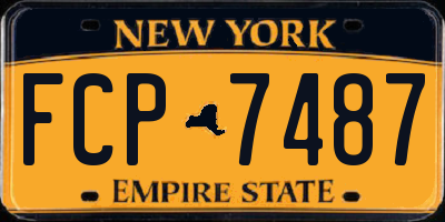 NY license plate FCP7487
