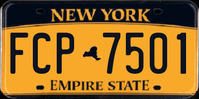 NY license plate FCP7501