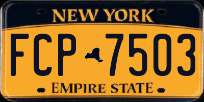 NY license plate FCP7503