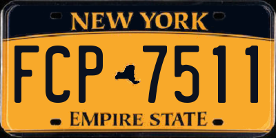 NY license plate FCP7511