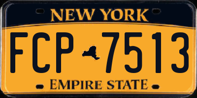 NY license plate FCP7513