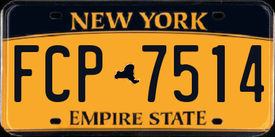 NY license plate FCP7514