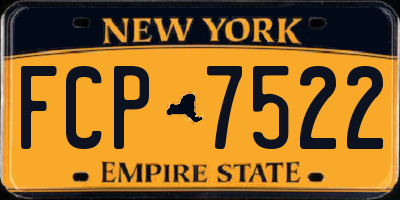 NY license plate FCP7522