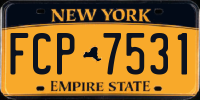 NY license plate FCP7531