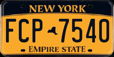 NY license plate FCP7540