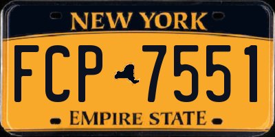 NY license plate FCP7551