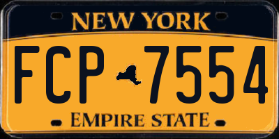 NY license plate FCP7554