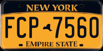 NY license plate FCP7560