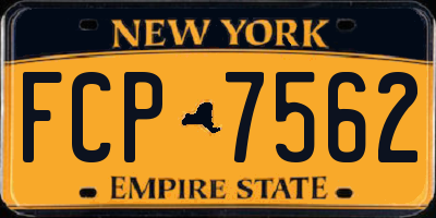 NY license plate FCP7562