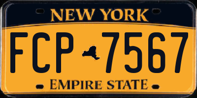 NY license plate FCP7567