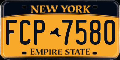 NY license plate FCP7580