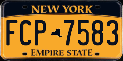 NY license plate FCP7583