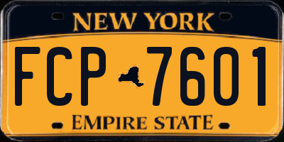 NY license plate FCP7601