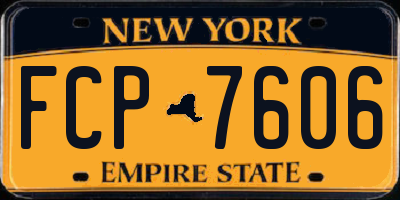 NY license plate FCP7606