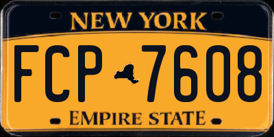 NY license plate FCP7608