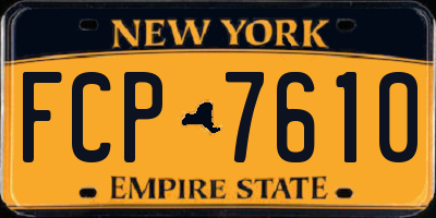 NY license plate FCP7610
