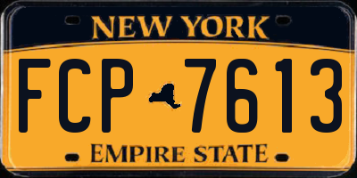 NY license plate FCP7613