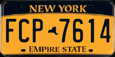 NY license plate FCP7614