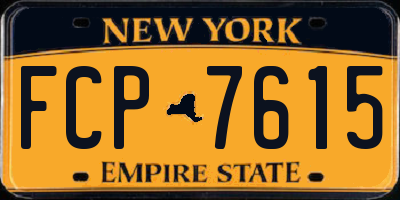 NY license plate FCP7615