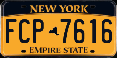 NY license plate FCP7616