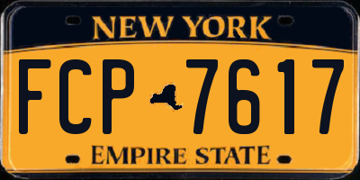 NY license plate FCP7617