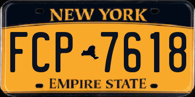 NY license plate FCP7618