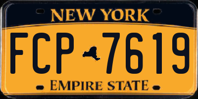 NY license plate FCP7619