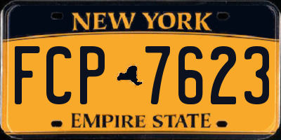 NY license plate FCP7623