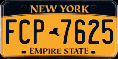 NY license plate FCP7625