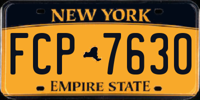 NY license plate FCP7630