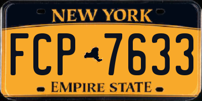 NY license plate FCP7633