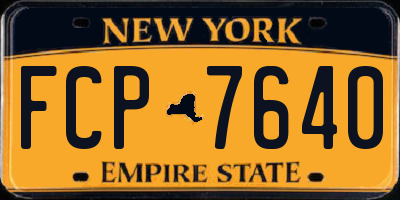 NY license plate FCP7640