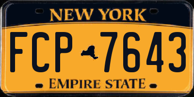 NY license plate FCP7643