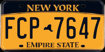 NY license plate FCP7647