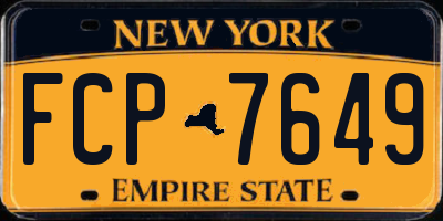 NY license plate FCP7649
