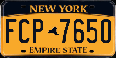 NY license plate FCP7650
