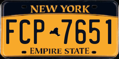 NY license plate FCP7651