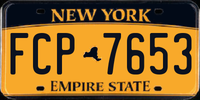 NY license plate FCP7653