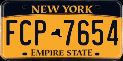 NY license plate FCP7654