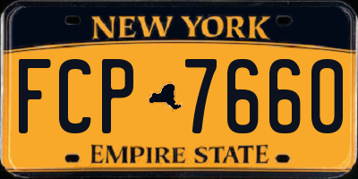 NY license plate FCP7660