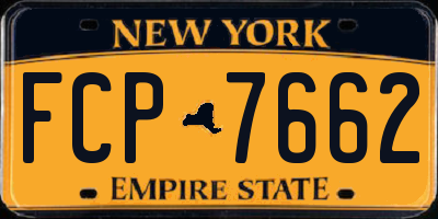NY license plate FCP7662