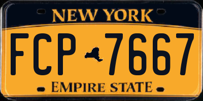 NY license plate FCP7667