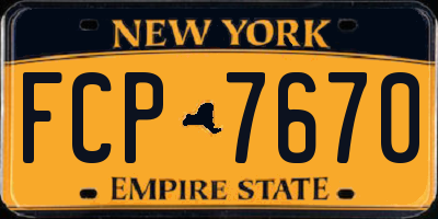 NY license plate FCP7670