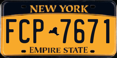 NY license plate FCP7671