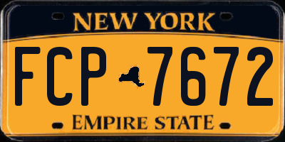 NY license plate FCP7672
